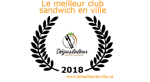 Certificat meilleure cantine Sherbrooke 2018